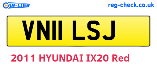 VN11LSJ are the vehicle registration plates.