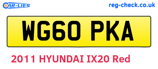 WG60PKA are the vehicle registration plates.