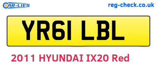 YR61LBL are the vehicle registration plates.