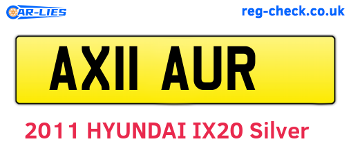 AX11AUR are the vehicle registration plates.