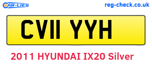 CV11YYH are the vehicle registration plates.