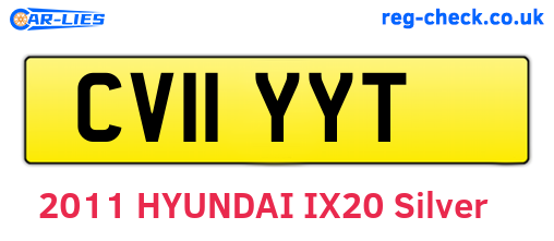 CV11YYT are the vehicle registration plates.