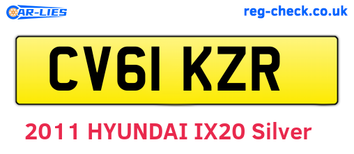 CV61KZR are the vehicle registration plates.