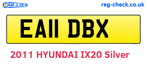 EA11DBX are the vehicle registration plates.
