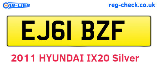 EJ61BZF are the vehicle registration plates.