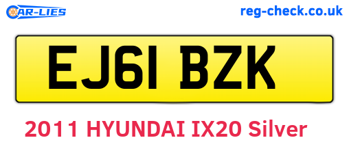 EJ61BZK are the vehicle registration plates.