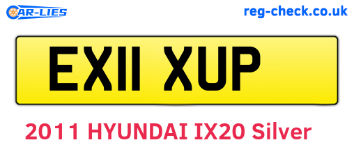 EX11XUP are the vehicle registration plates.