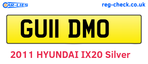 GU11DMO are the vehicle registration plates.