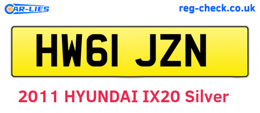HW61JZN are the vehicle registration plates.