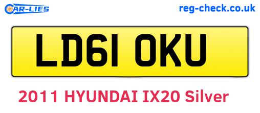 LD61OKU are the vehicle registration plates.