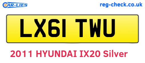 LX61TWU are the vehicle registration plates.
