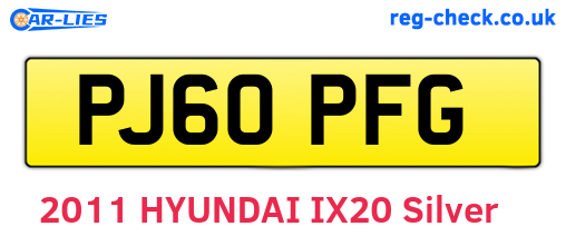 PJ60PFG are the vehicle registration plates.