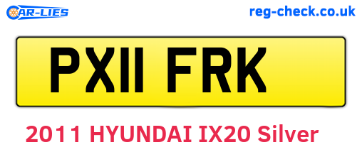 PX11FRK are the vehicle registration plates.
