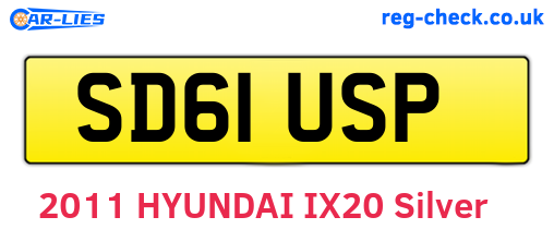 SD61USP are the vehicle registration plates.