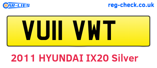 VU11VWT are the vehicle registration plates.