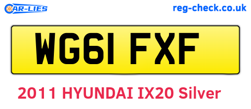 WG61FXF are the vehicle registration plates.