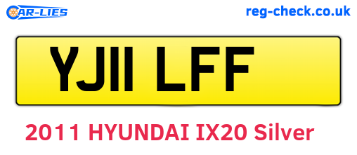 YJ11LFF are the vehicle registration plates.
