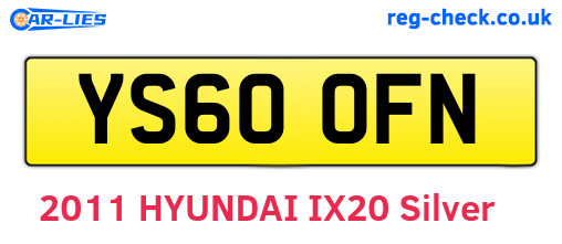 YS60OFN are the vehicle registration plates.