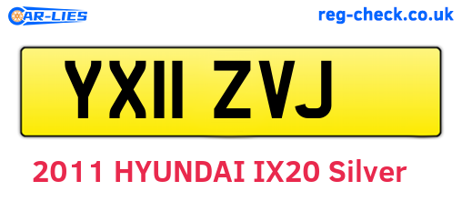 YX11ZVJ are the vehicle registration plates.