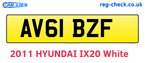 AV61BZF are the vehicle registration plates.
