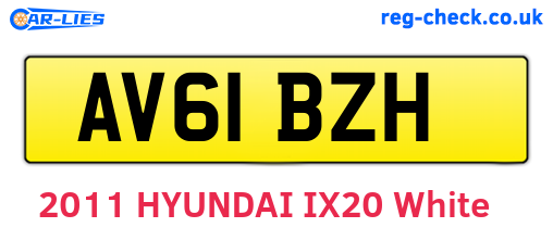 AV61BZH are the vehicle registration plates.