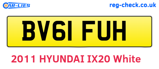 BV61FUH are the vehicle registration plates.