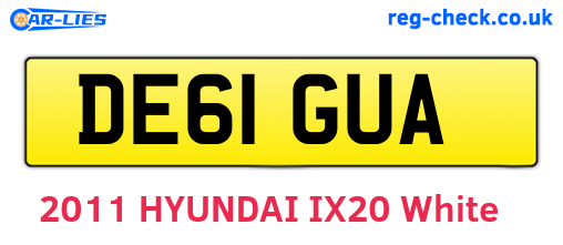 DE61GUA are the vehicle registration plates.