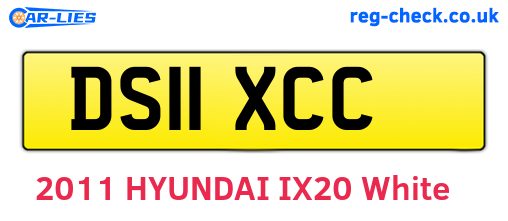DS11XCC are the vehicle registration plates.