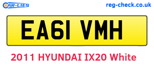 EA61VMH are the vehicle registration plates.