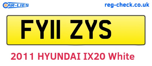 FY11ZYS are the vehicle registration plates.