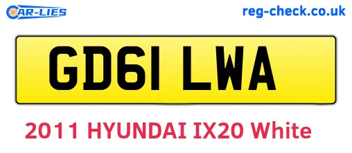 GD61LWA are the vehicle registration plates.