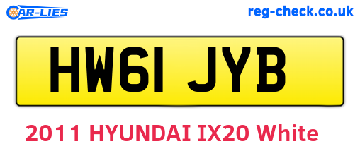 HW61JYB are the vehicle registration plates.
