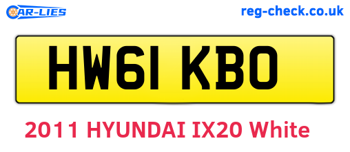 HW61KBO are the vehicle registration plates.