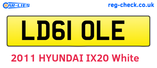 LD61OLE are the vehicle registration plates.