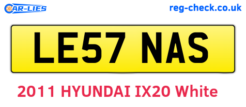 LE57NAS are the vehicle registration plates.