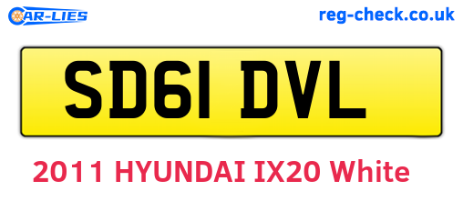 SD61DVL are the vehicle registration plates.