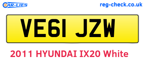 VE61JZW are the vehicle registration plates.