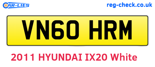VN60HRM are the vehicle registration plates.