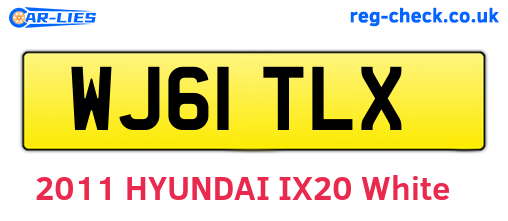 WJ61TLX are the vehicle registration plates.