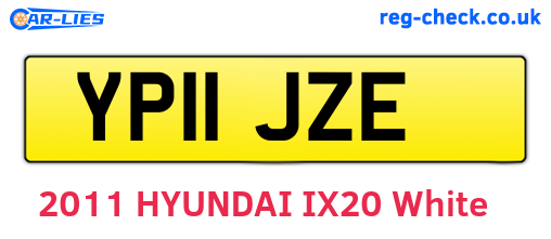 YP11JZE are the vehicle registration plates.