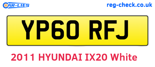 YP60RFJ are the vehicle registration plates.