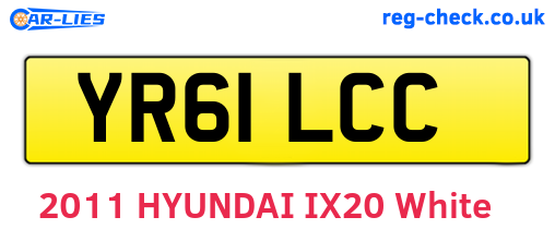 YR61LCC are the vehicle registration plates.