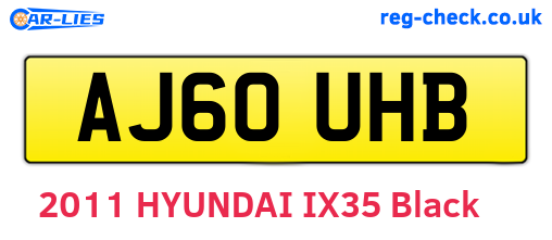 AJ60UHB are the vehicle registration plates.