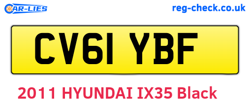 CV61YBF are the vehicle registration plates.