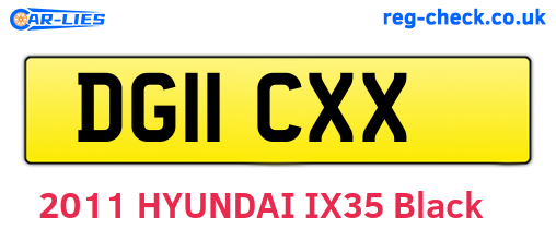 DG11CXX are the vehicle registration plates.