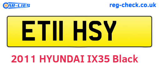 ET11HSY are the vehicle registration plates.