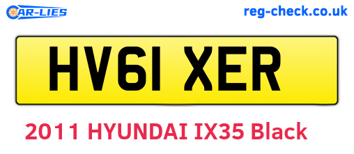 HV61XER are the vehicle registration plates.