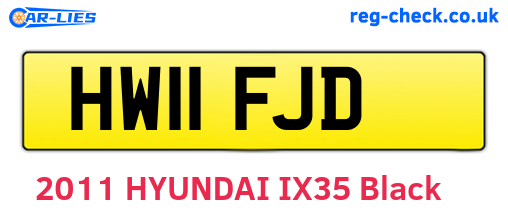 HW11FJD are the vehicle registration plates.