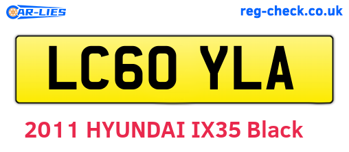 LC60YLA are the vehicle registration plates.