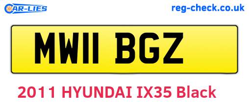 MW11BGZ are the vehicle registration plates.